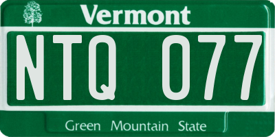 VT license plate NTQ077