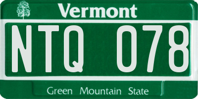 VT license plate NTQ078