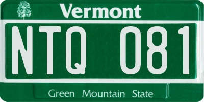 VT license plate NTQ081