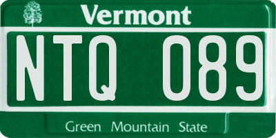 VT license plate NTQ089