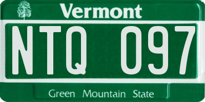 VT license plate NTQ097
