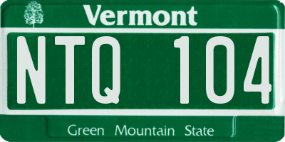 VT license plate NTQ104
