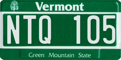 VT license plate NTQ105
