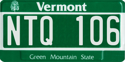 VT license plate NTQ106