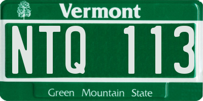 VT license plate NTQ113