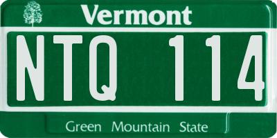 VT license plate NTQ114