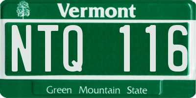VT license plate NTQ116