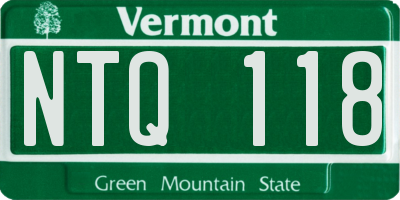 VT license plate NTQ118