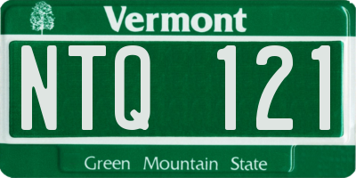 VT license plate NTQ121