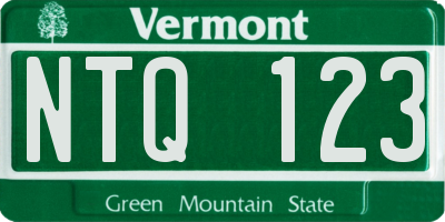 VT license plate NTQ123