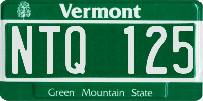 VT license plate NTQ125
