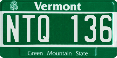 VT license plate NTQ136