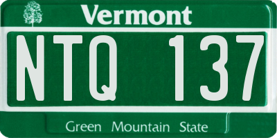 VT license plate NTQ137