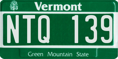 VT license plate NTQ139
