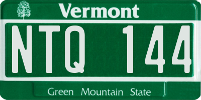 VT license plate NTQ144