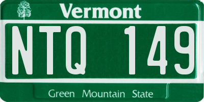VT license plate NTQ149