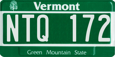 VT license plate NTQ172