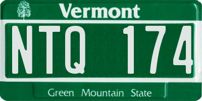 VT license plate NTQ174
