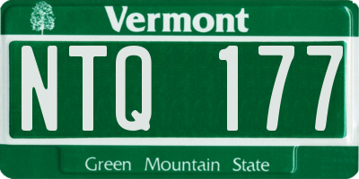 VT license plate NTQ177