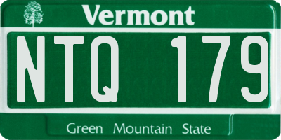 VT license plate NTQ179