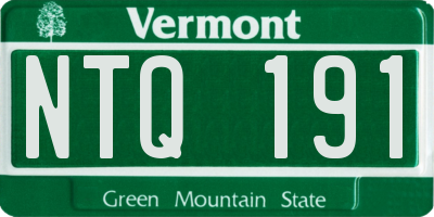 VT license plate NTQ191
