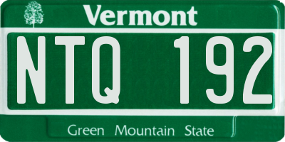 VT license plate NTQ192