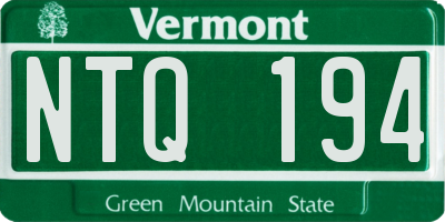 VT license plate NTQ194