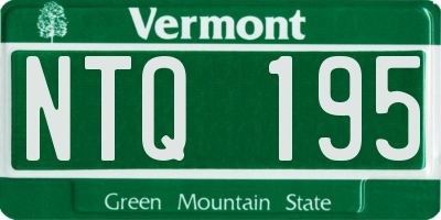 VT license plate NTQ195