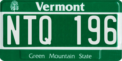 VT license plate NTQ196