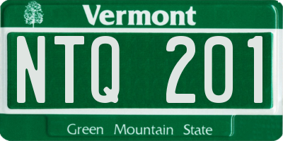 VT license plate NTQ201