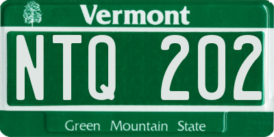 VT license plate NTQ202