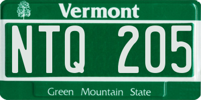 VT license plate NTQ205