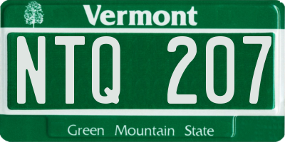 VT license plate NTQ207