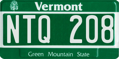 VT license plate NTQ208