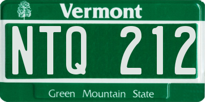 VT license plate NTQ212