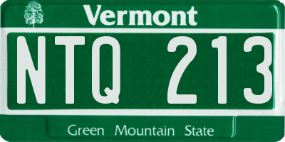 VT license plate NTQ213