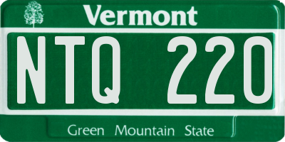 VT license plate NTQ220