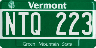 VT license plate NTQ223