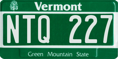 VT license plate NTQ227
