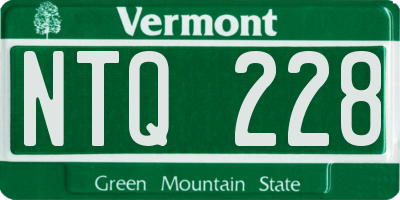 VT license plate NTQ228