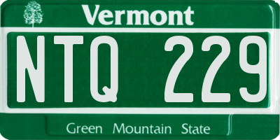 VT license plate NTQ229
