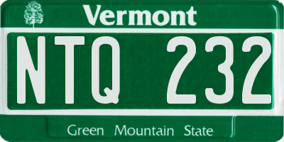 VT license plate NTQ232