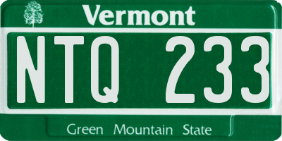 VT license plate NTQ233