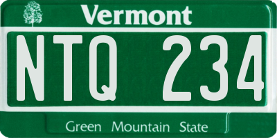 VT license plate NTQ234