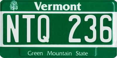 VT license plate NTQ236