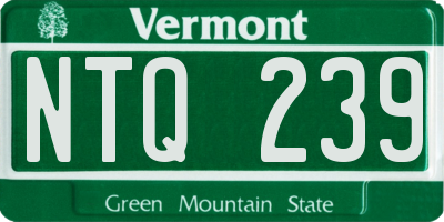 VT license plate NTQ239