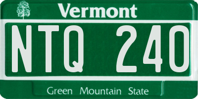 VT license plate NTQ240
