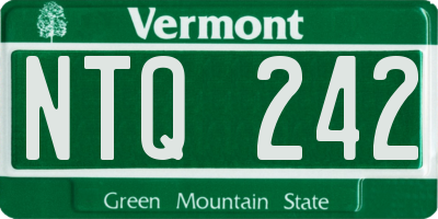 VT license plate NTQ242