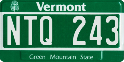 VT license plate NTQ243