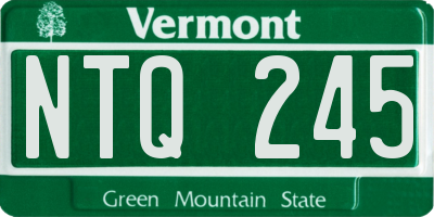 VT license plate NTQ245